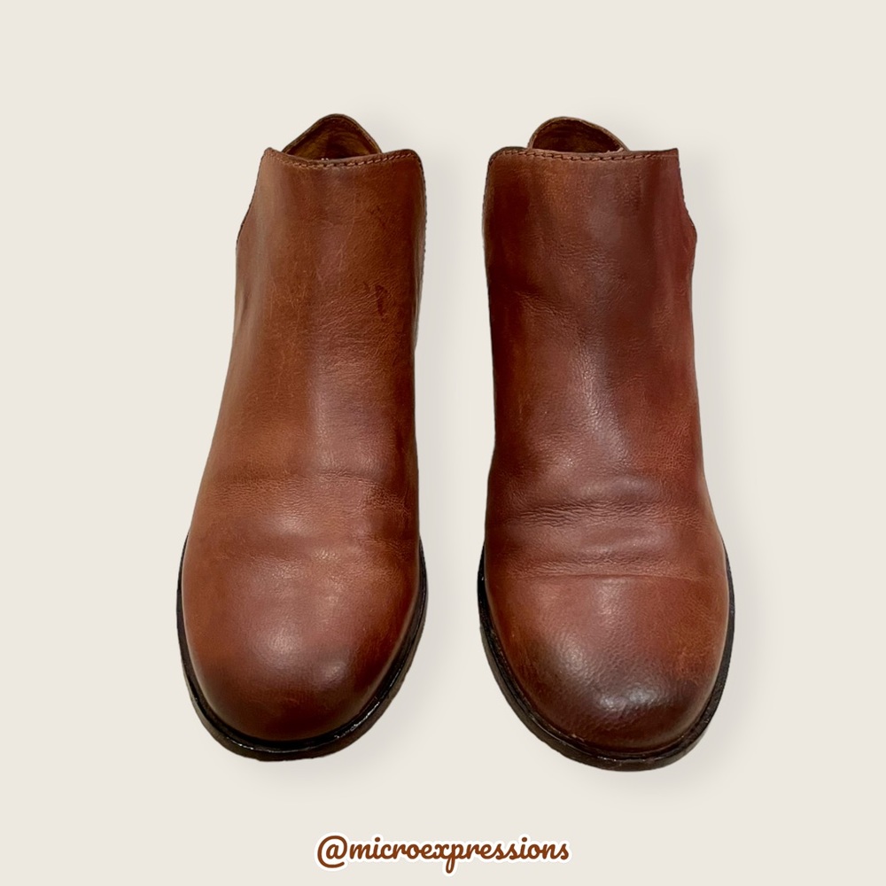 $329 Frye Elyssa Cognac Brown Leather Everyday Comfy Round Toe Shootie/AnkleBoot - Picture 9 of 15